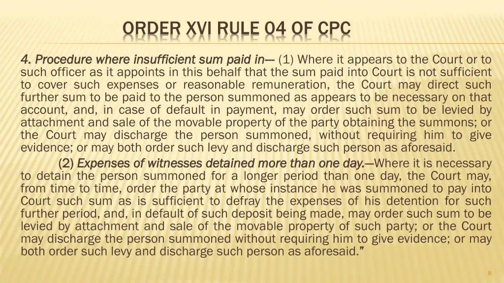 order xvi rule 04 of cpc