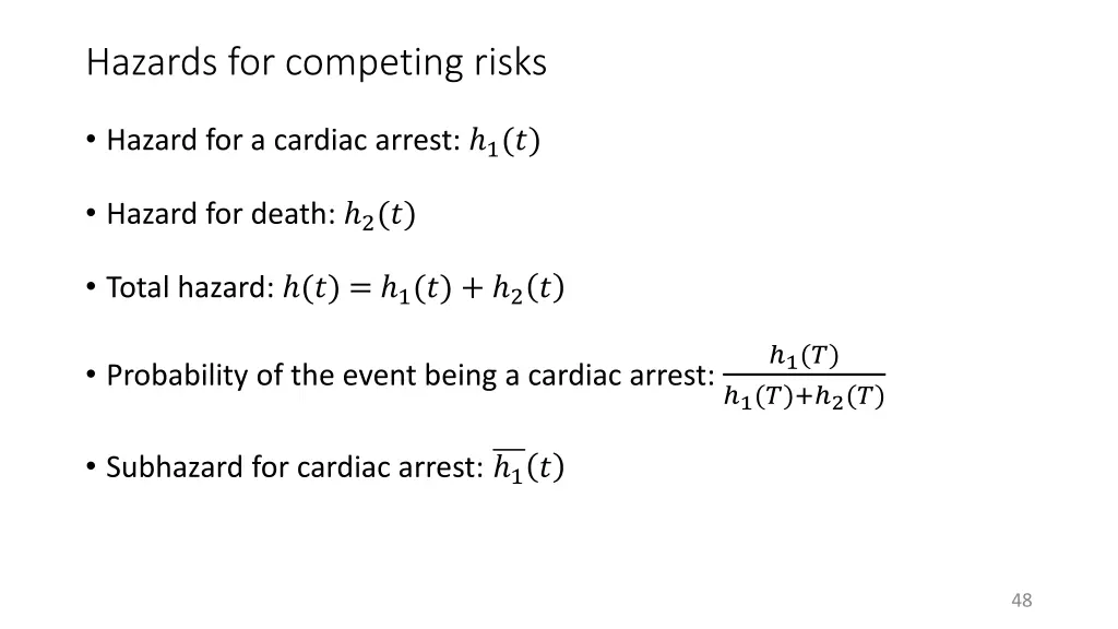 hazards for competing risks