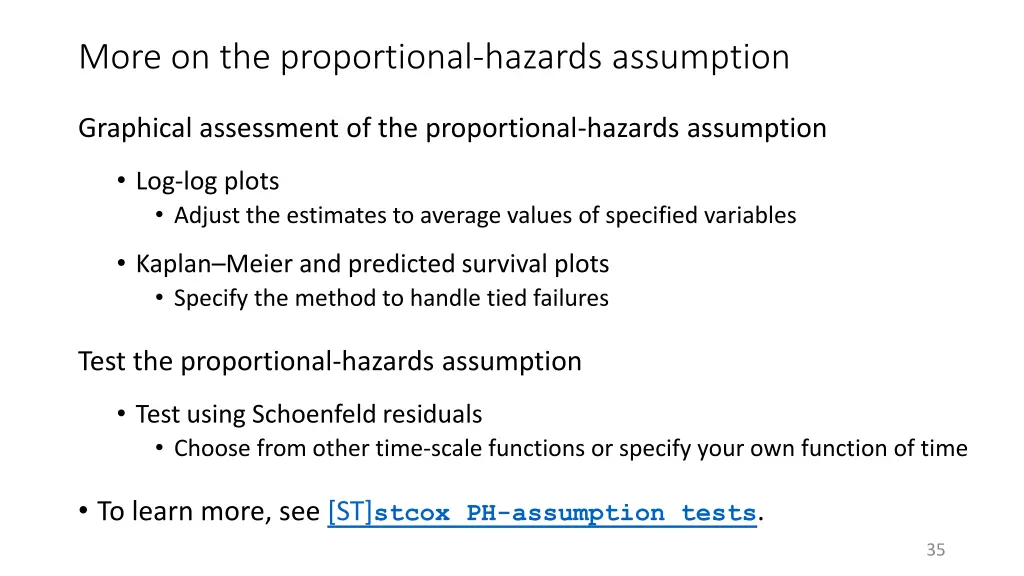 more on the proportional hazards assumption