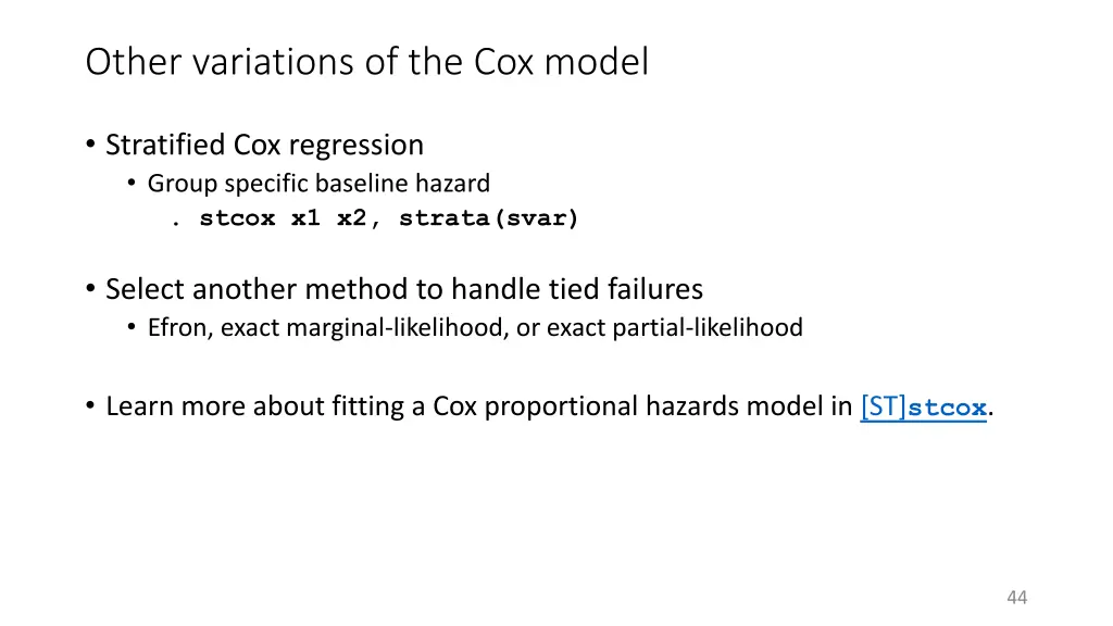 other variations of the cox model