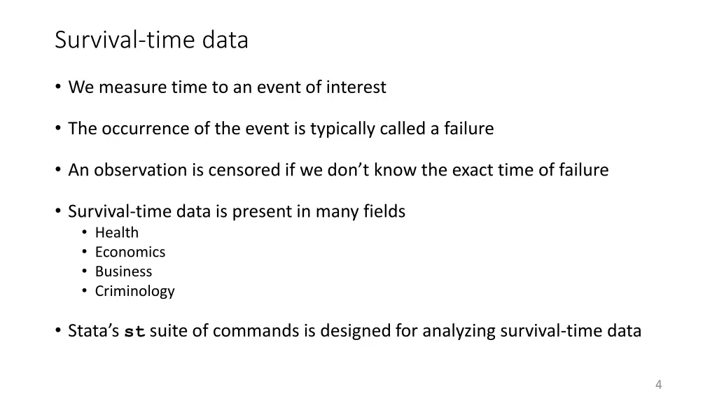 survival time data