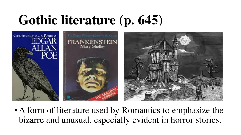 gothic literature p 645