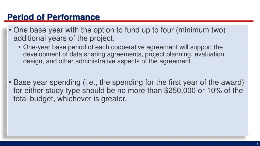 period of performance one base year with