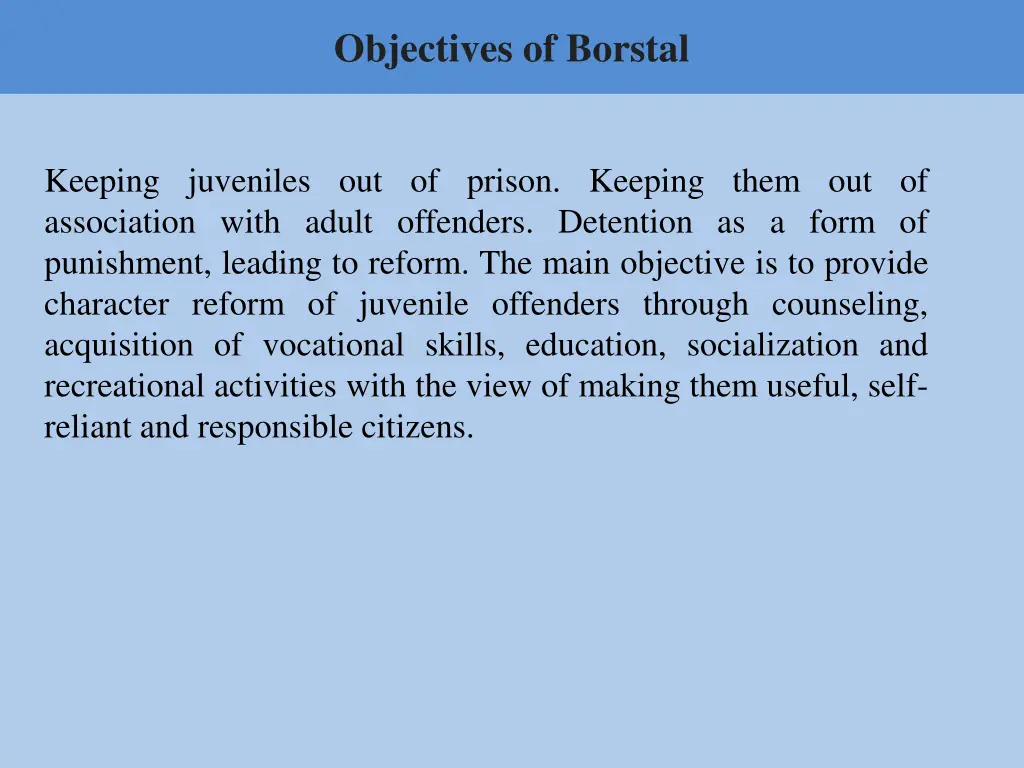 objectives of borstal 1