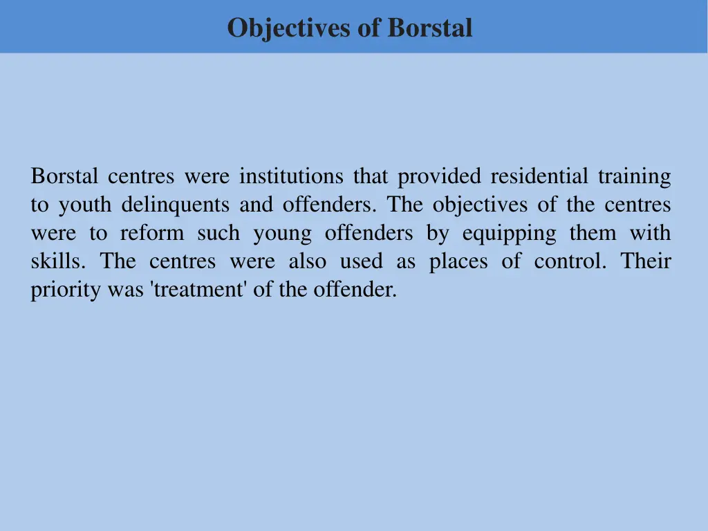 objectives of borstal