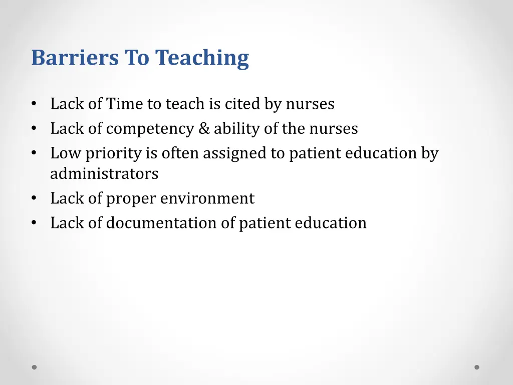 barriers to teaching