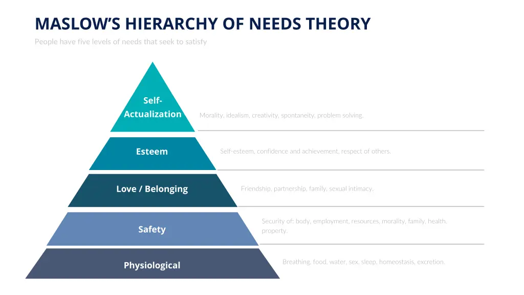 maslow s hierarchy of needs theory people have