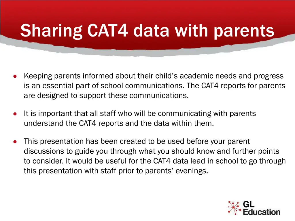 sharing cat4 data with parents