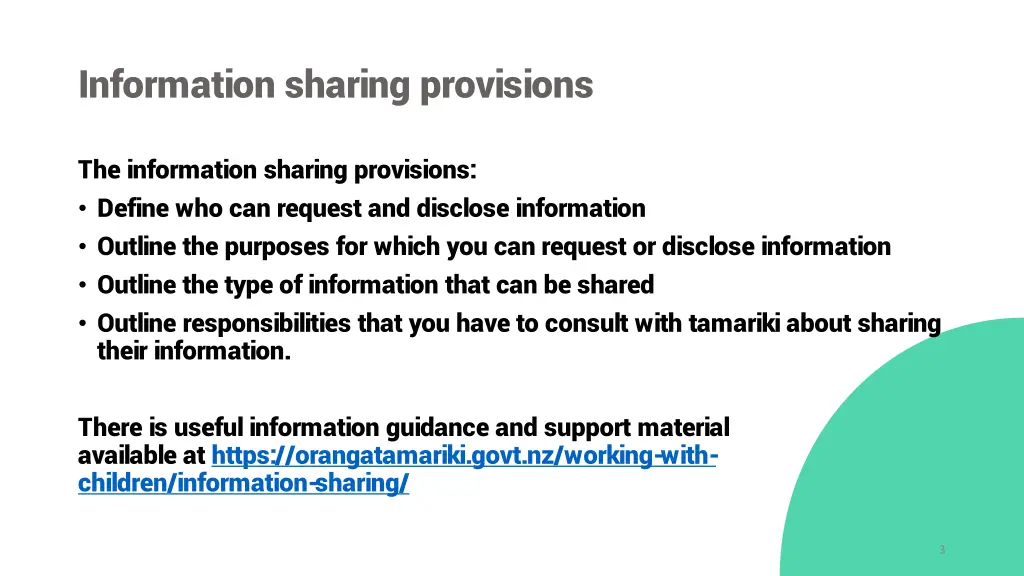 information sharing provisions