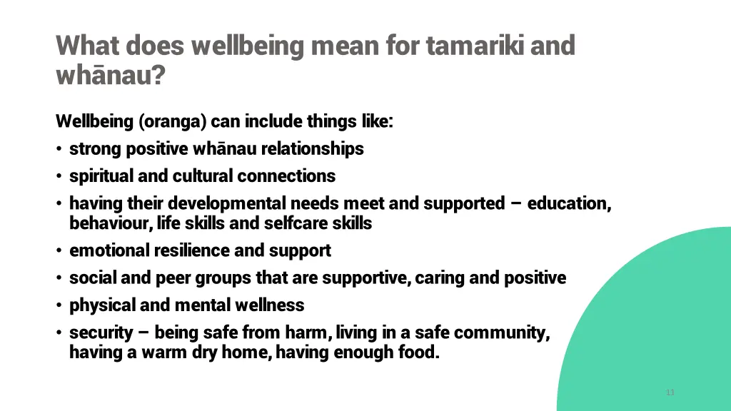 what does wellbeing mean for tamariki and wh nau