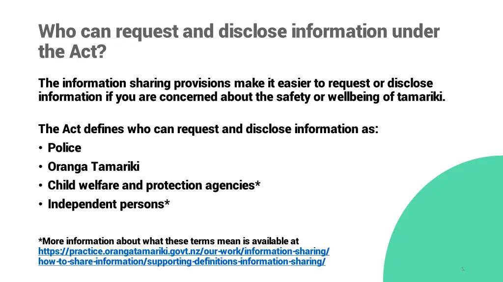 who can request and disclose information under