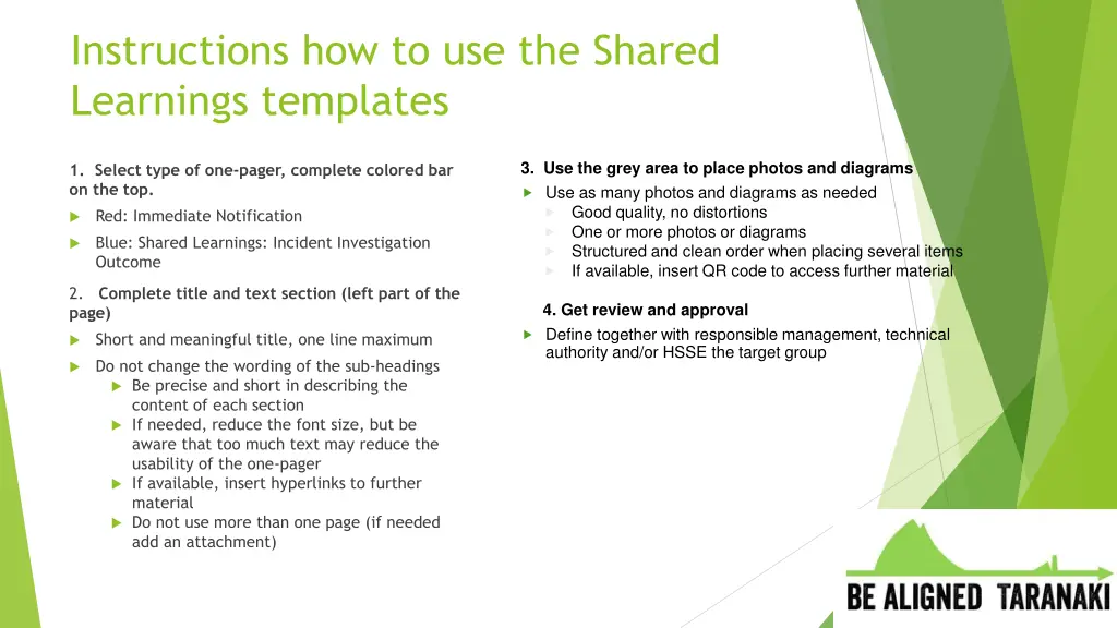 instructions how to use the shared learnings