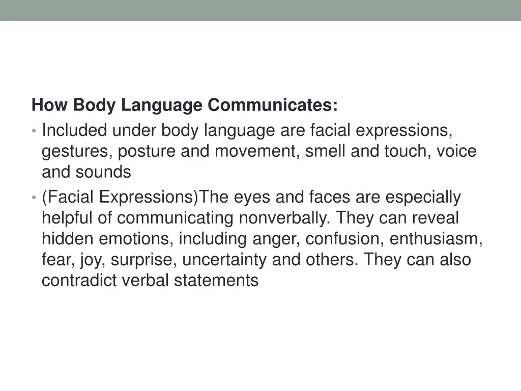 how body language communicates included under