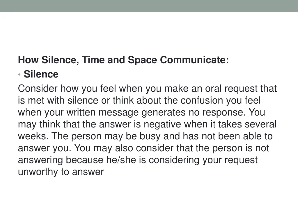 how silence time and space communicate silence