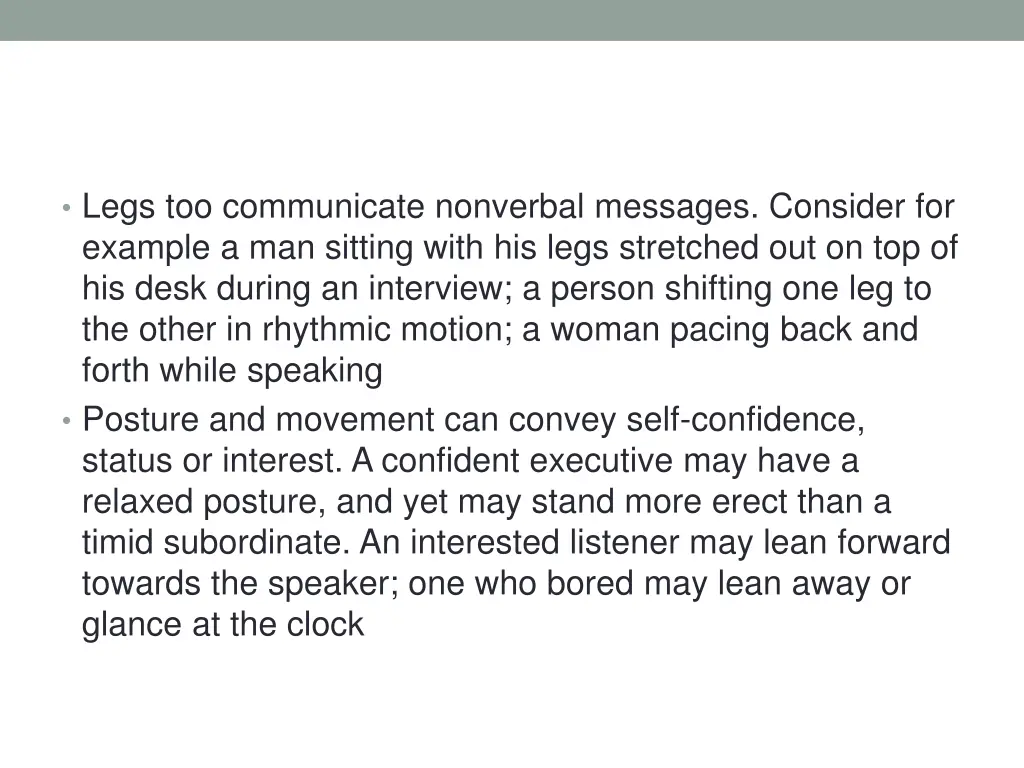 legs too communicate nonverbal messages consider