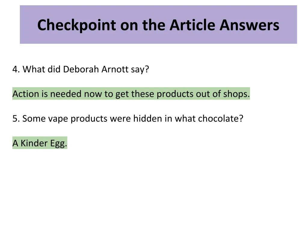 checkpoint on the article answers 1