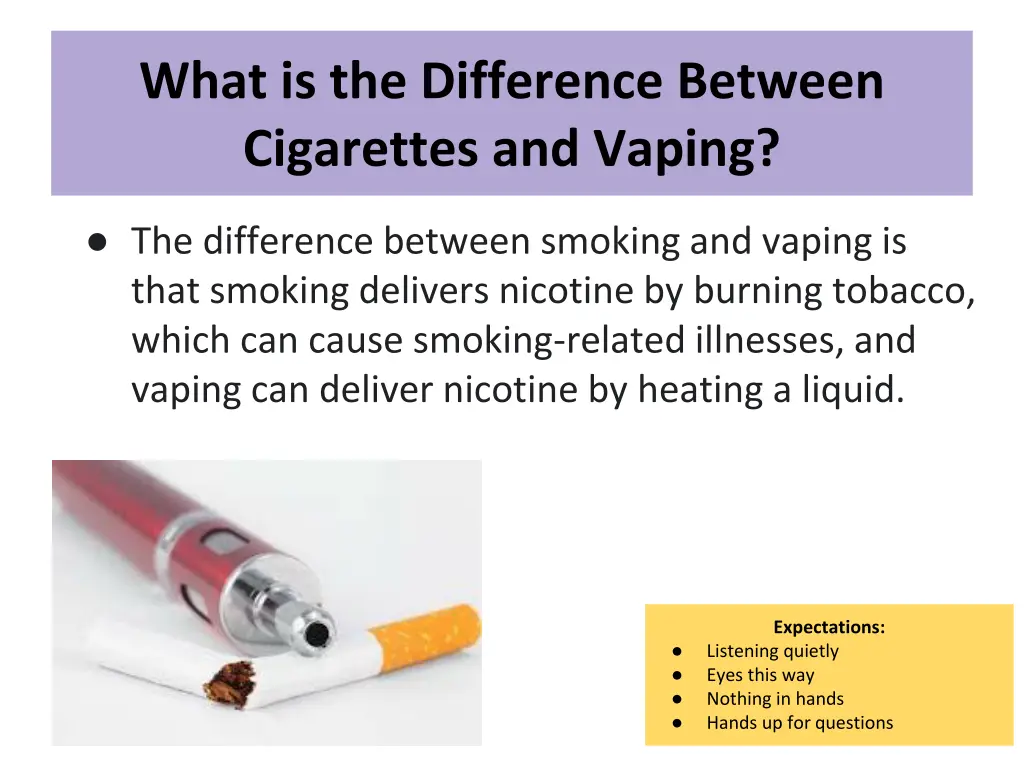 what is the difference between cigarettes