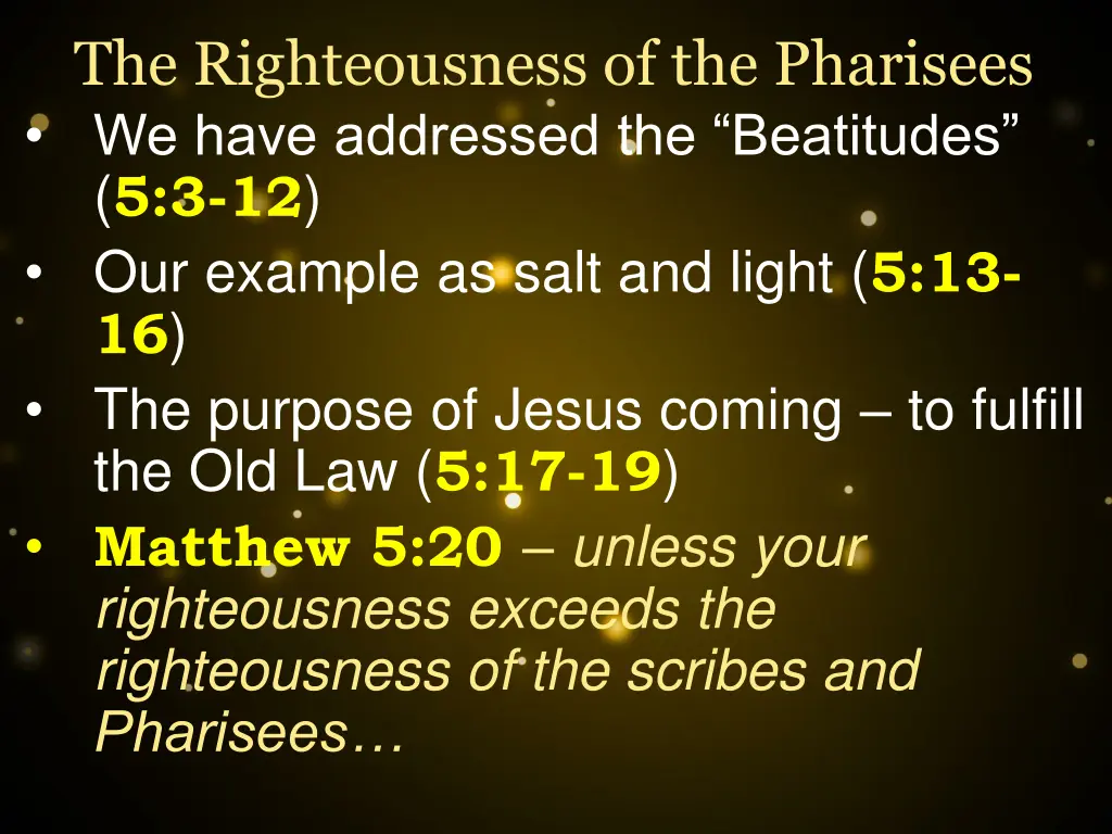 the righteousness of the pharisees 1