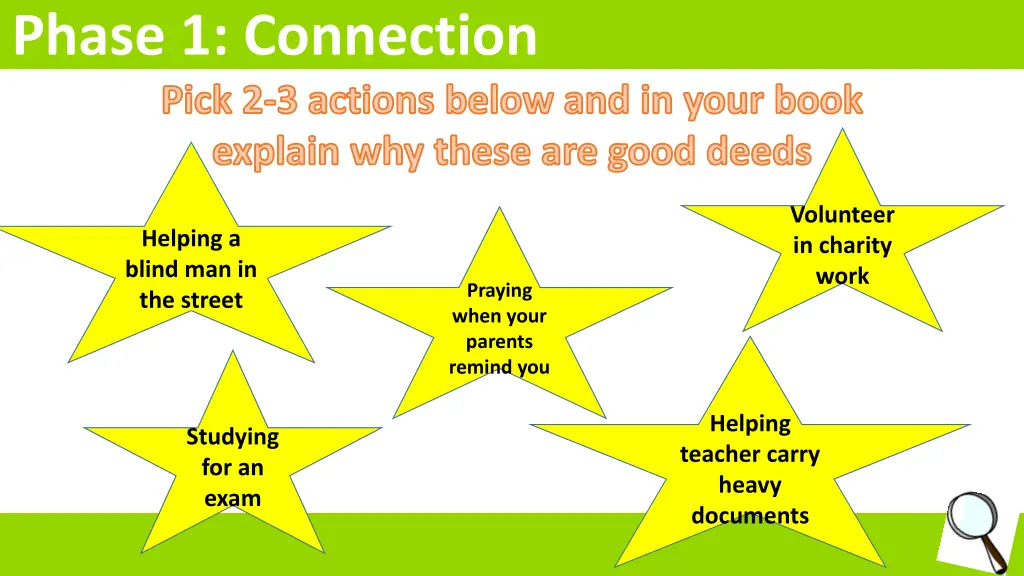 phase 1 connection pick 2 3 actions below