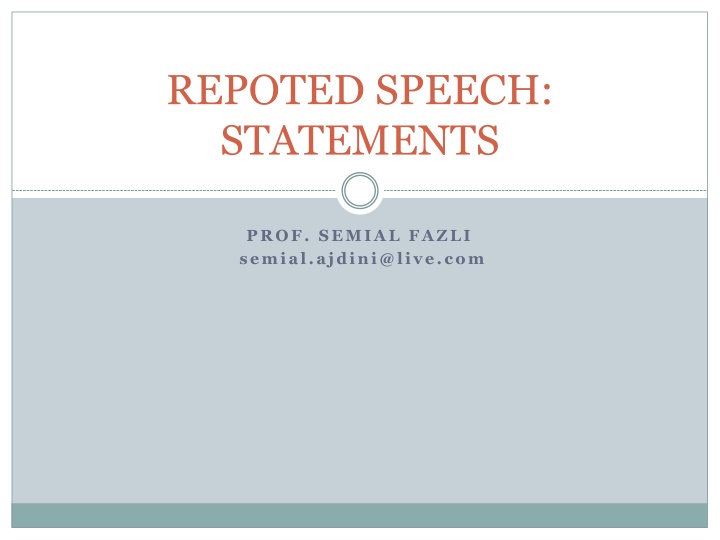 repoted speech statements