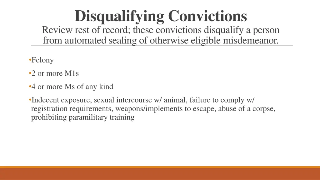 disqualifying convictions review rest of record 1