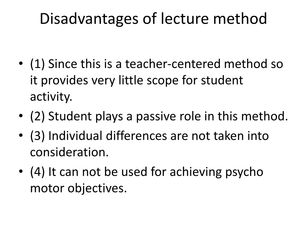 disadvantages of lecture method