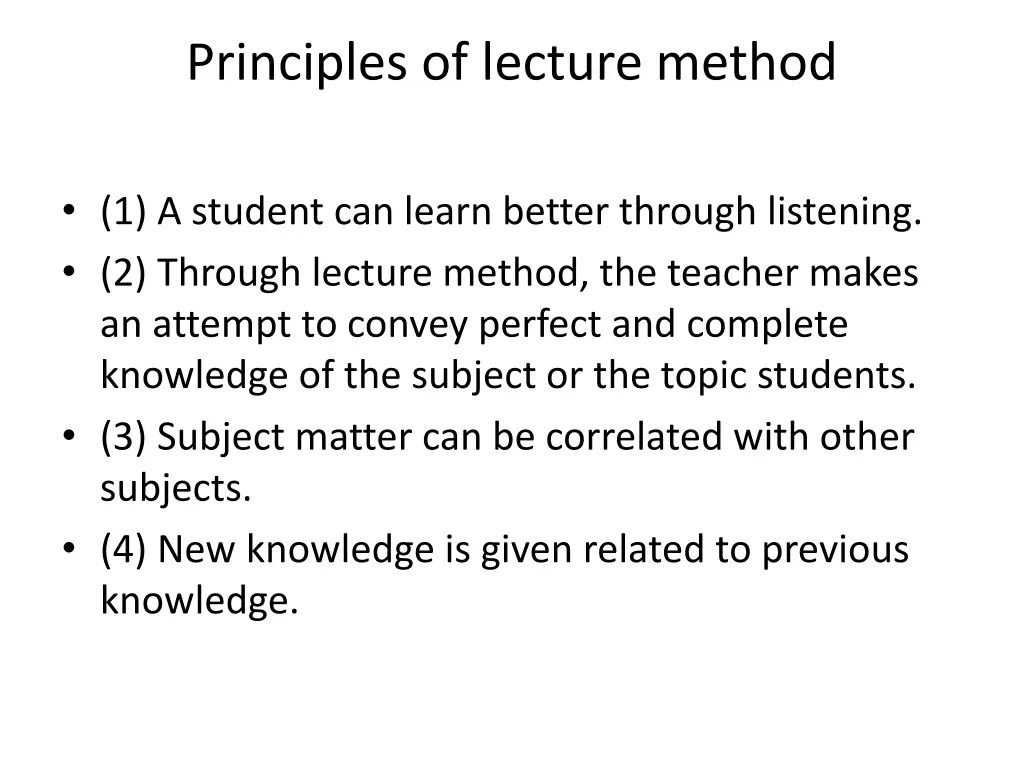 principles of lecture method