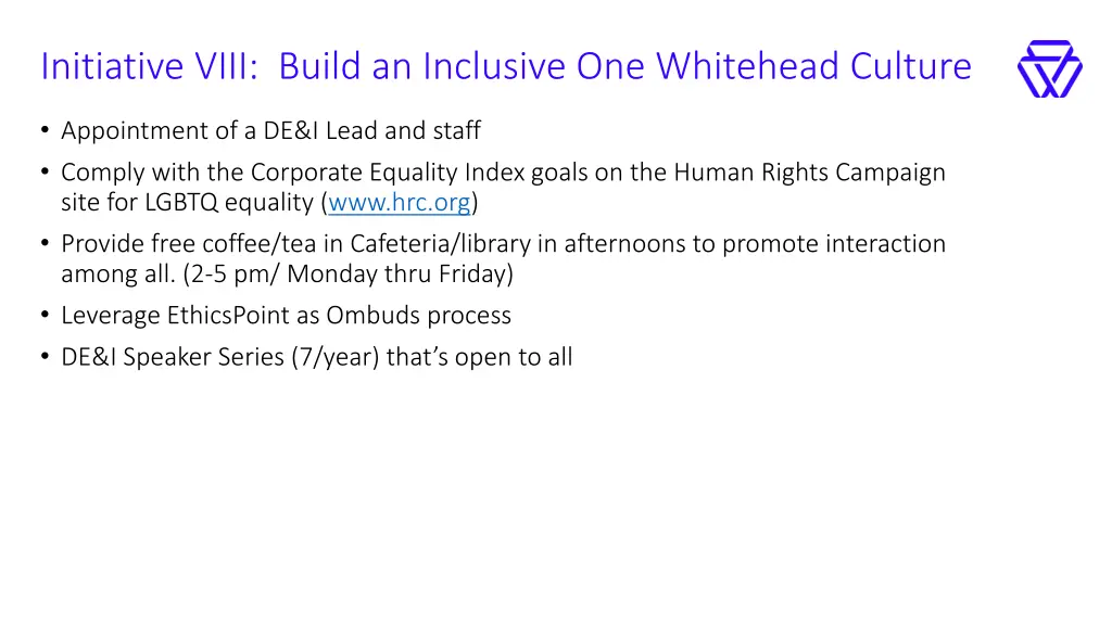 initiative viii build an inclusive one whitehead