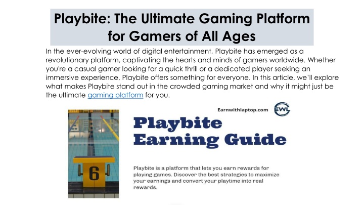 playbite the ultimate gaming platform for gamers