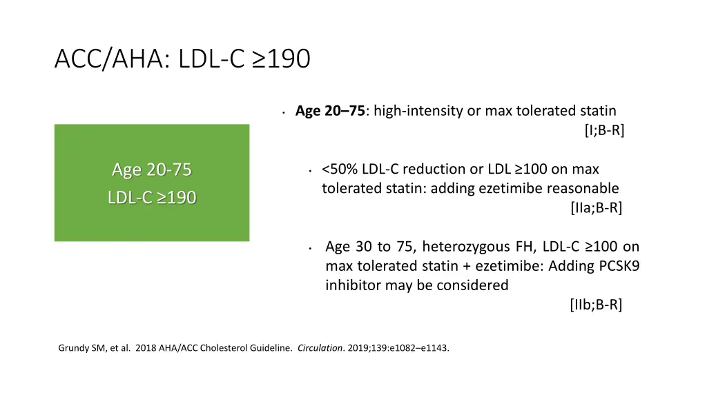 acc aha ldl c 190