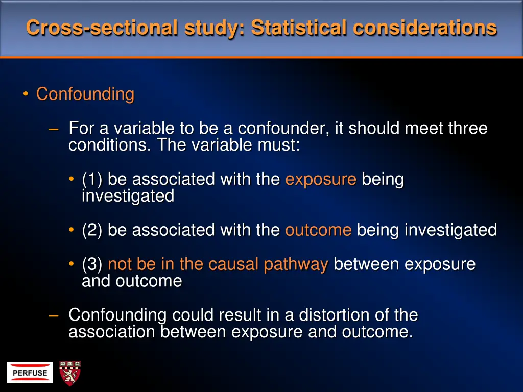 cross sectional study statistical considerations