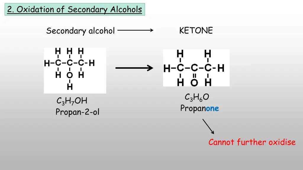 2 oxidation of secondary alcohols