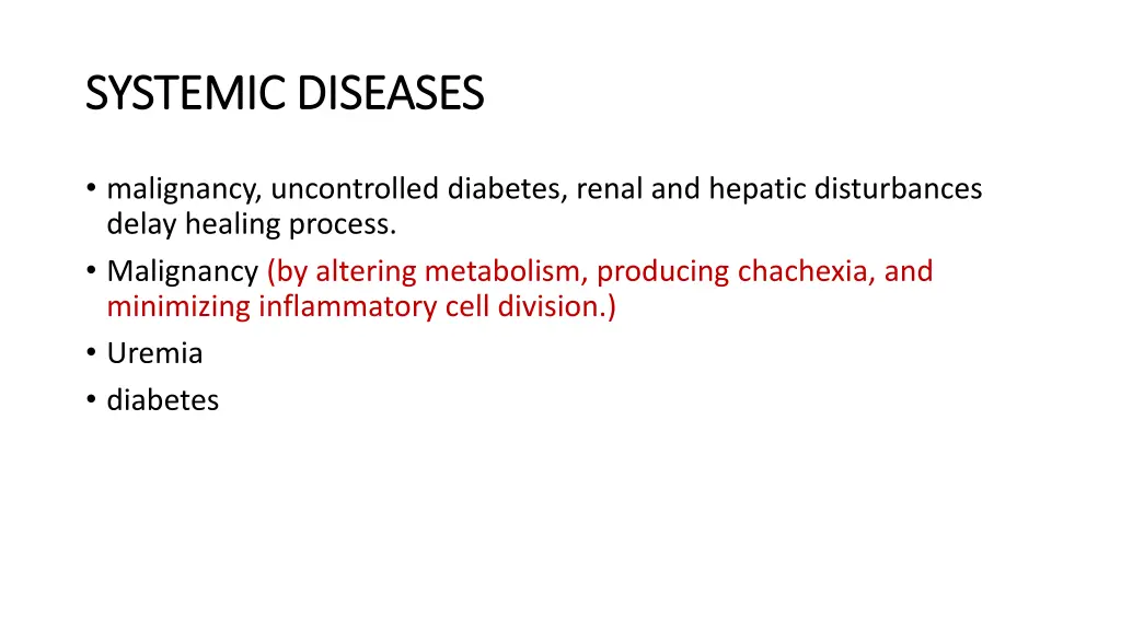 systemic diseases systemic diseases