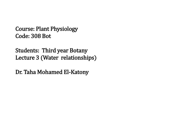 course plant physiology course plant physiology