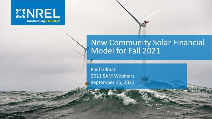 new community solar financial model for fall 2021