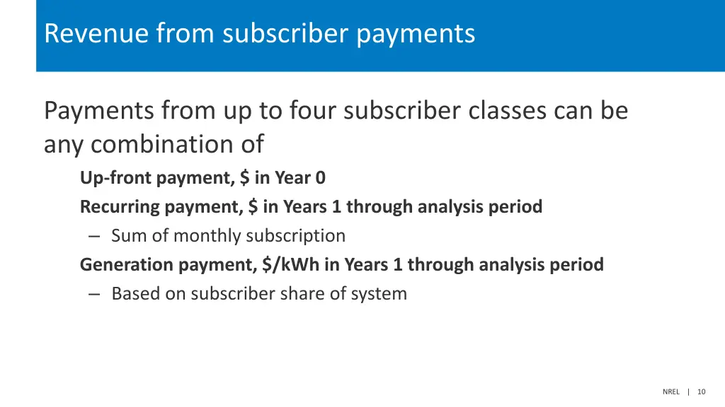 revenue from subscriber payments