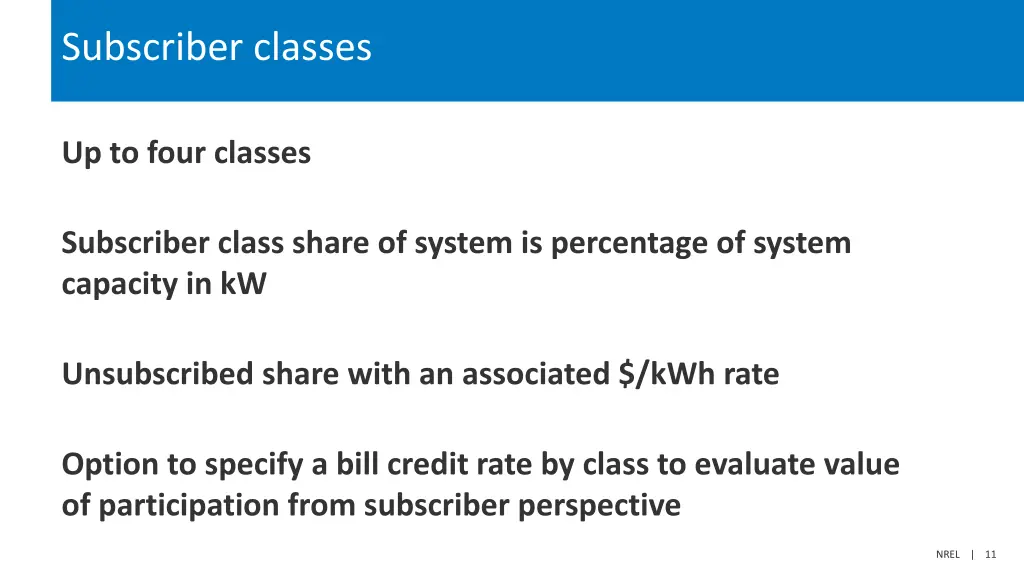 subscriber classes