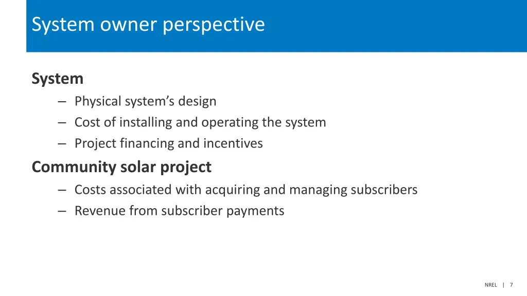 system owner perspective