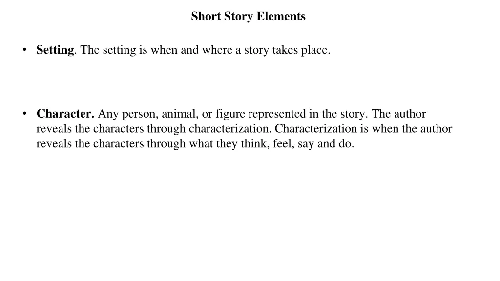 short story elements