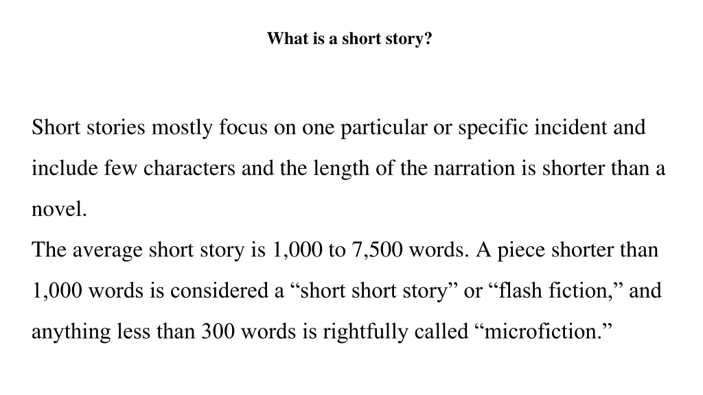 what is a short story