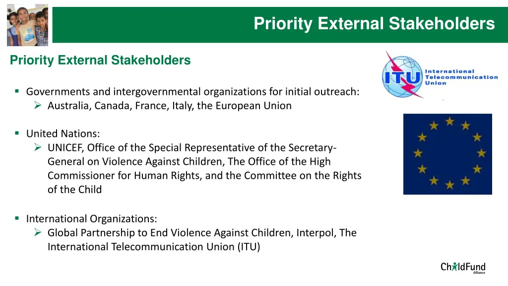 priority external stakeholders