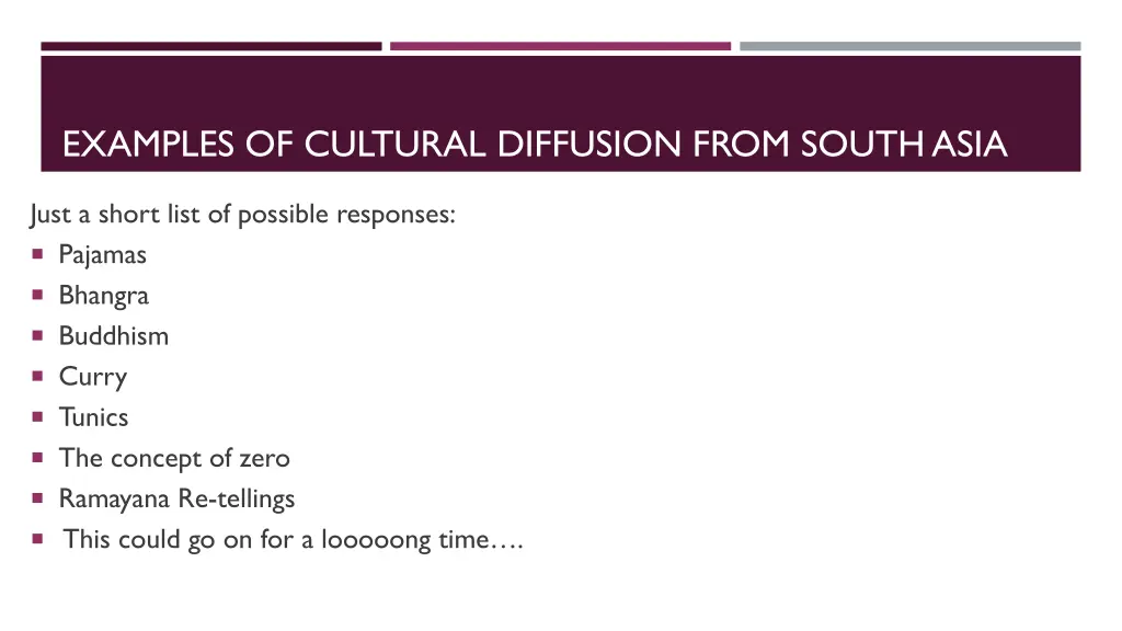 examples of cultural diffusion from south asia 1