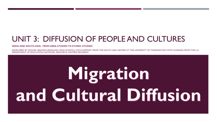 unit 3 diffusion of people and cultures