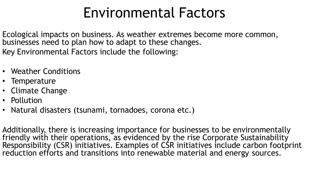 environmental factors