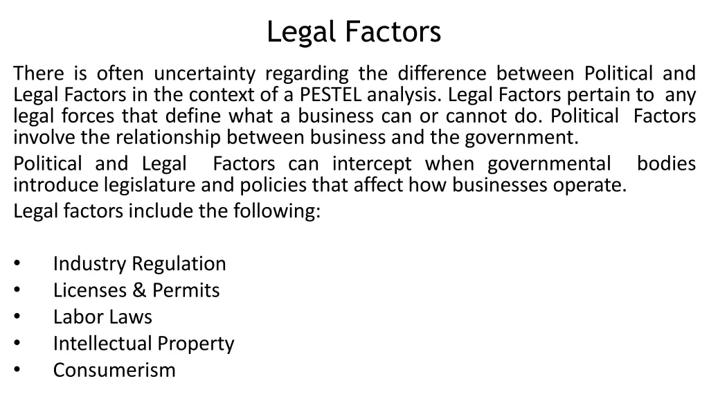 legal factors