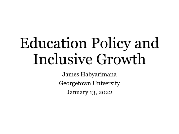 education policy and inclusive growth