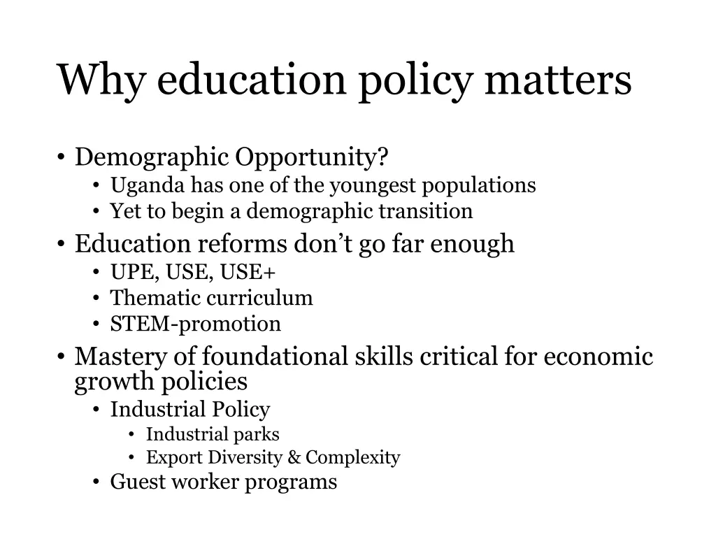 why education policy matters