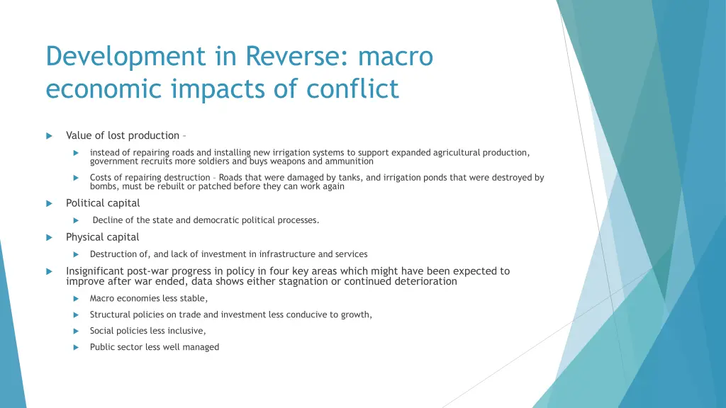 development in reverse macro economic impacts 1