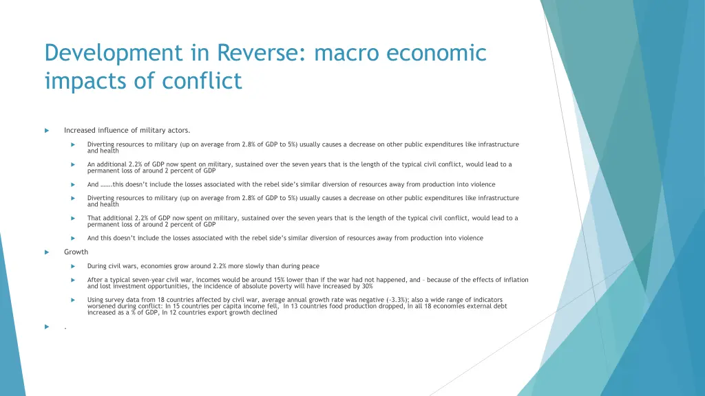 development in reverse macro economic impacts