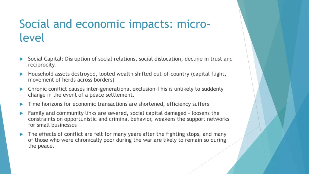 social and economic impacts micro level